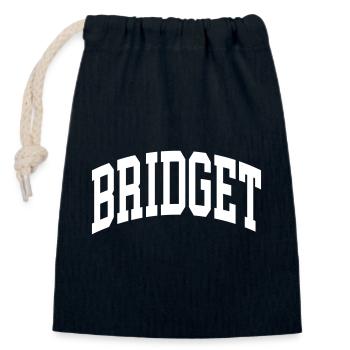 Bridget - Closable cotton gift bag (14x20cm) - navy - Front