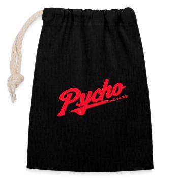 Psycho Retro Script Logo - Verschließbarer Geschenkbeutel aus Baumwolle (14x20cm) - Schwarz - Vorne
