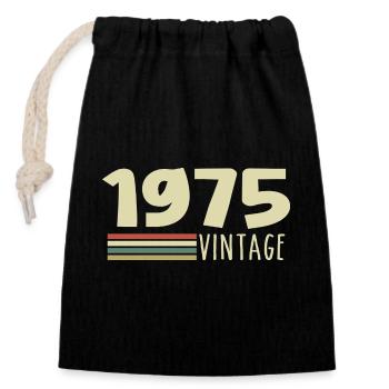 1975-Anniversary-1975-retro-1975 - Closable cotton gift bag (14x20cm) - black - Front