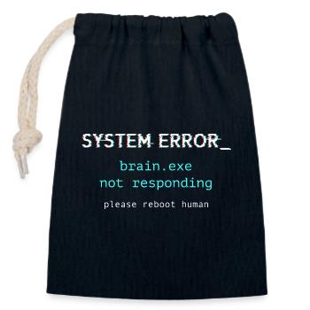 Systemfehler ‒ brain.exe reagiert nicht - Verschließbarer Geschenkbeutel aus Baumwolle (14x20cm) - Navy - Vorne