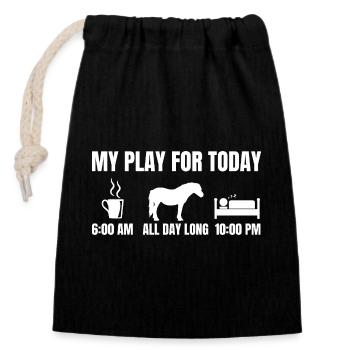 Riding plan - Closable cotton gift bag (14x20cm) - black - Front