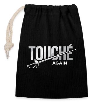 Fencing Fencing Fencing Athlete Fencing Club Sports - Closable cotton gift bag (14x20cm) - black - Front