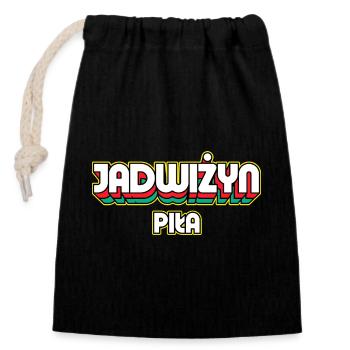 Jadwiżyn Piła. Name des Retro-Bezirks - Verschließbarer Geschenkbeutel aus Baumwolle (14x20cm) - Schwarz - Vorne