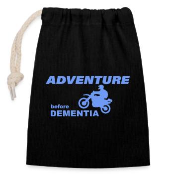 MOTORBIKE ADVENTURE - Closable cotton gift bag (14x20cm) - black - Front