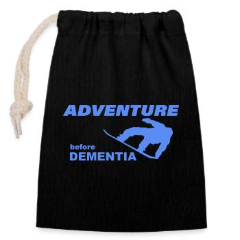 SNOWBOARD ADVENTURE - Sac cadeau en coton avec cordon (14 x 20 cm) - noir - Devant