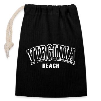 Virginia Shirt - Closable cotton gift bag (14x20cm) - black - Front