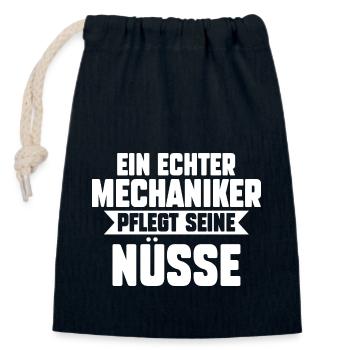 KFZ Mechaniker Automechaniker Auto Schrauber - Verschließbarer Geschenkbeutel aus Baumwolle (14x20cm) - Navy - Vorne
