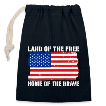 Land der Freiheit Amerikanisch USA Flagge Glaube Freiheit - Verschließbarer Geschenkbeutel aus Baumwolle (14x20cm) - Navy - Vorne