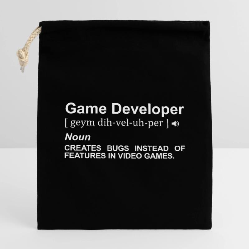 Game Developer Meaning Closable cotton gift bag (14x20cm)