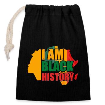 Black History Month Black History - Verschließbarer Geschenkbeutel aus Baumwolle (14x20cm) - Schwarz - Vorne