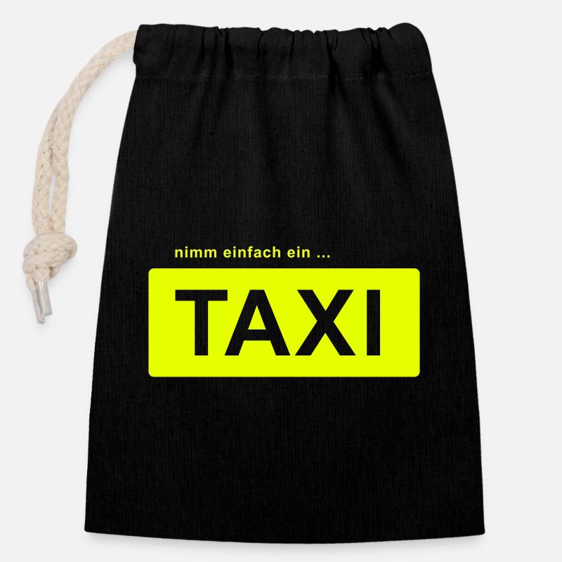 nimm einfach ein taxi - Verschließbarer Geschenkbeutel aus Baumwolle (14x20cm) - Schwarz