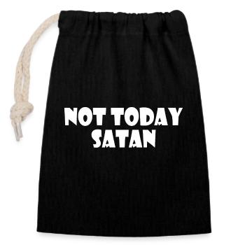 Not today satan - Closable cotton gift bag (14x20cm) - black - Front