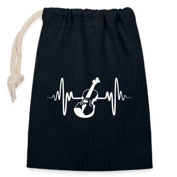 Retro Violine - Verschließbarer Geschenkbeutel aus Baumwolle (14x20cm) - Navy - Vorne