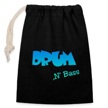 Drum n Bass - Verschließbarer Geschenkbeutel aus Baumwolle (14x20cm) - Schwarz - Vorne