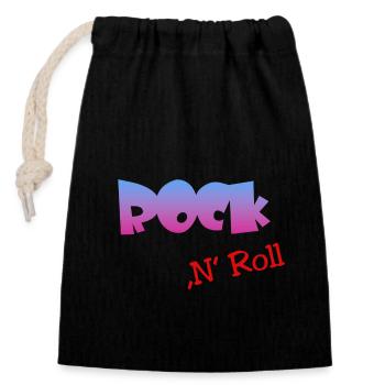 Rock n Roll - Verschließbarer Geschenkbeutel aus Baumwolle (14x20cm) - Schwarz - Vorne