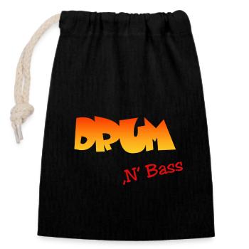 Drum n Bass - Verschließbarer Geschenkbeutel aus Baumwolle (14x20cm) - Schwarz - Vorne