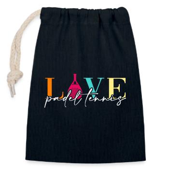 Padel Tennis Padel-Love Padel-Club - Sac cadeau en coton avec cordon (14 x 20 cm) - bleu marine - Devant