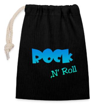 Rock n Roll - Verschließbarer Geschenkbeutel aus Baumwolle (14x20cm) - Schwarz - Vorne