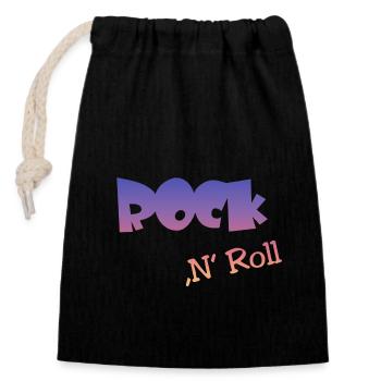 Rock n Roll - Verschließbarer Geschenkbeutel aus Baumwolle (14x20cm) - Schwarz - Vorne