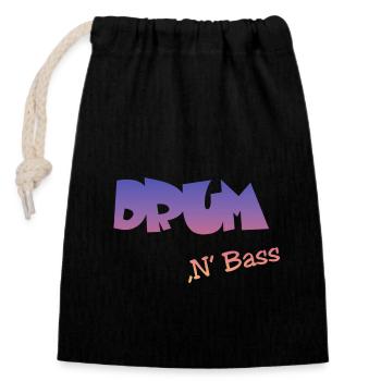 Drum n Bass DNB - Verschließbarer Geschenkbeutel aus Baumwolle (14x20cm) - Schwarz - Vorne