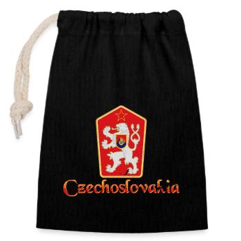 Tschechien Geschichte Slowakei patriotisch - Verschließbarer Geschenkbeutel aus Baumwolle (14x20cm) - Schwarz - Vorne