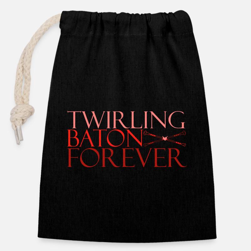 TWB forever rouge - Sac cadeau en coton avec cordon (14 x 20 cm) - noir