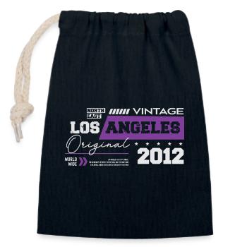 2012 Vintage Born Legend 12 Anniversaire - Sac cadeau en coton avec cordon (14 x 20 cm) - bleu marine - Devant