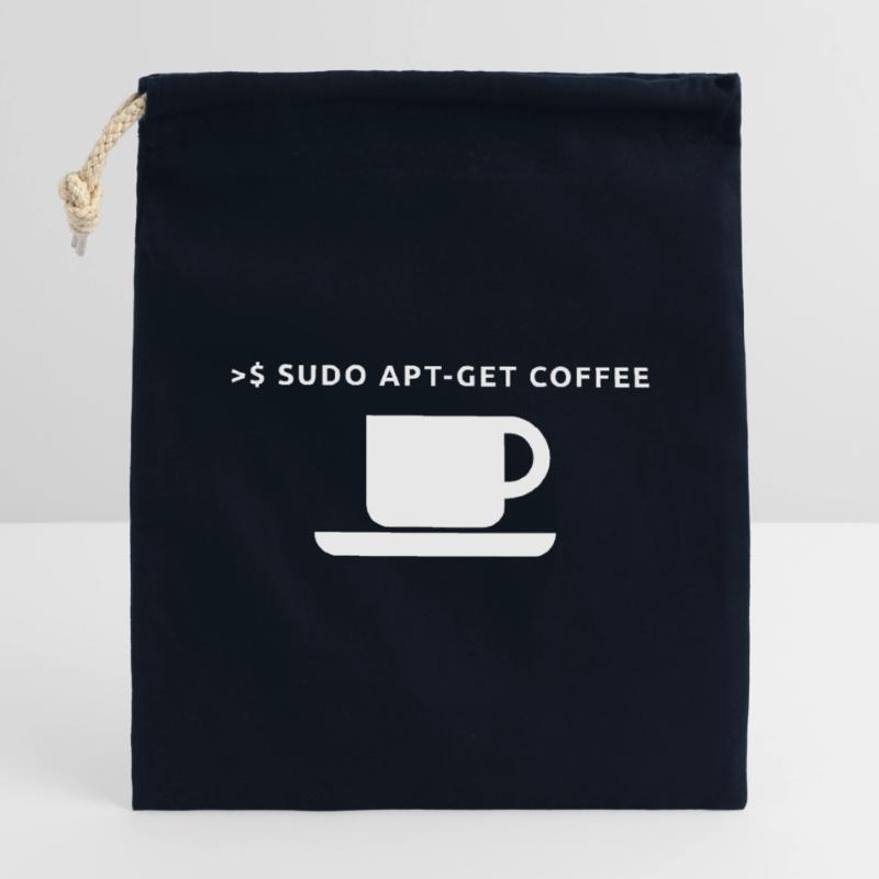 Lustiges Linux Kaffee Admin Shirt Pinguin Coder Verschließbarer Geschenkbeutel aus Baumwolle (14x20cm)