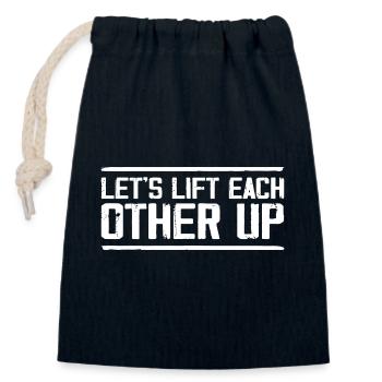 Let's Lift Each Other Up Positive Workout Gym - Closable cotton gift bag (14x20cm) - navy - Front