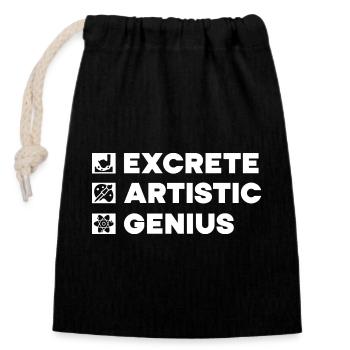 Funny Art Painter Artistic Genius Drawing Artist - Closable cotton gift bag (14x20cm) - black - Front