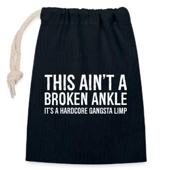 Funny Broken Ankle Injury - Verschließbarer Geschenkbeutel aus Baumwolle (14x20cm) - Navy - Vorne