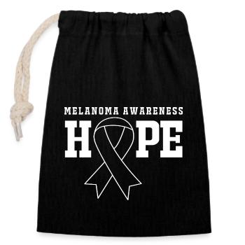 Cancer de la peau, mélanome - Sac cadeau en coton avec cordon (14 x 20 cm) - noir - Devant