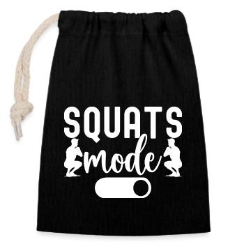 Gym Junkies Squats Mode On Calisthenics Fitness - Closable cotton gift bag (14x20cm) - black - Front