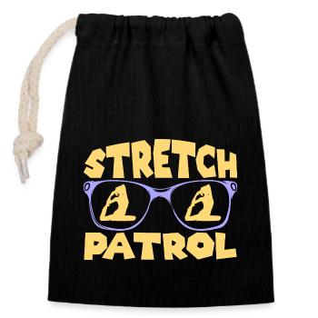 Yoga Stretch Patrol Funny Yoga - Closable cotton gift bag (14x20cm) - black - Front