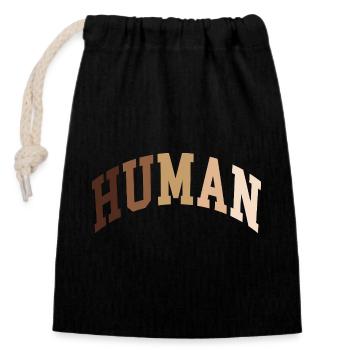 Human Human African - Closable cotton gift bag (14x20cm) - black - Front