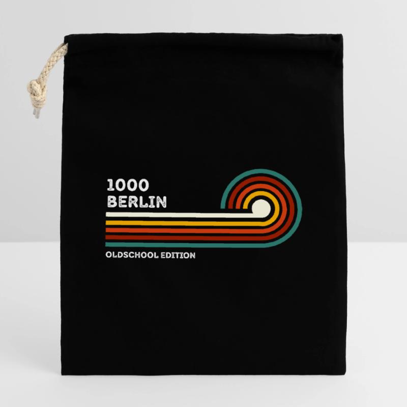 Berlin Chemise Rétro Code Postal 1000 Code Postal Souvenir Sac cadeau en coton avec cordon (14 x 20 cm)