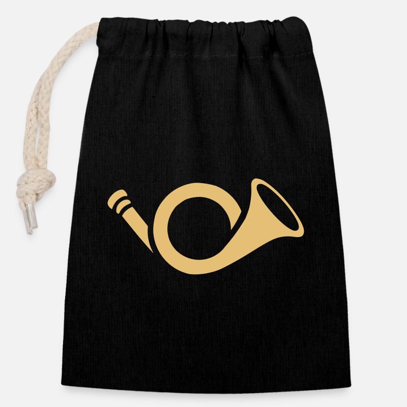 bugle - Closable cotton gift bag (14x20cm) - black