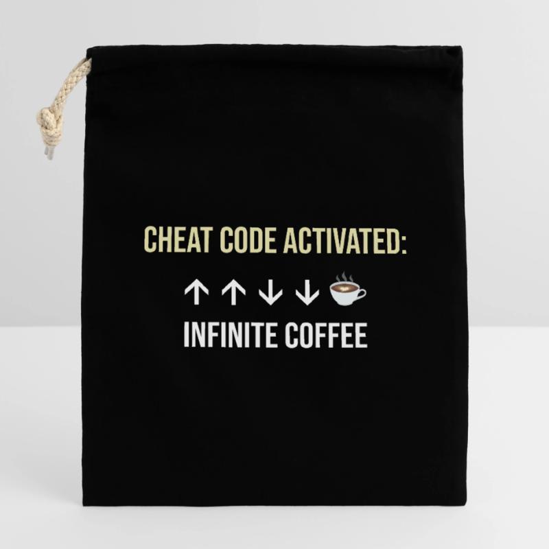 Unendlicher Kaffee Aktiver Cheat-Code Verschließbarer Geschenkbeutel aus Baumwolle (14x20cm)