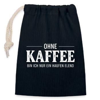 Ohne Kaffee ein Haufen Elend - Verschließbarer Geschenkbeutel aus Baumwolle (14x20cm) - Navy - Vorne