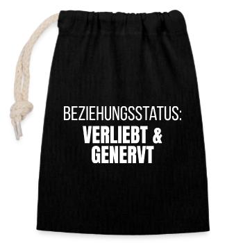 Statut relationnel amoureux et agacé - Sac cadeau en coton avec cordon (14 x 20 cm) - noir - Devant