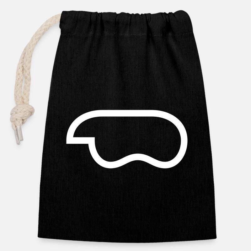 Contour-Contrôleur-Blanc - Sac cadeau en coton avec cordon (14 x 20 cm) - noir
