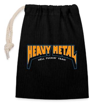 Heavy Metal Hell yes Text-Logo - Verschließbarer Geschenkbeutel aus Baumwolle (14x20cm) - Schwarz - Vorne