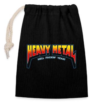 Heavy Metal Hell yes Text-Logo - Verschließbarer Geschenkbeutel aus Baumwolle (14x20cm) - Schwarz - Vorne