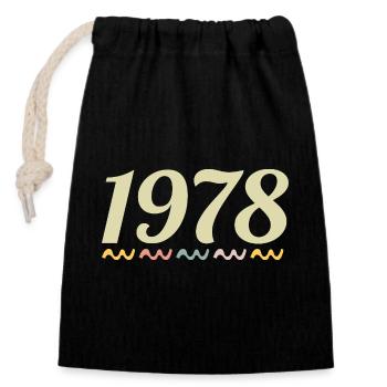 1978 - Closable cotton gift bag (14x20cm) - black - Front