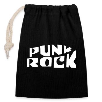 Punk Rock Typografie Banner - Verschließbarer Geschenkbeutel aus Baumwolle (14x20cm) - Schwarz - Vorne