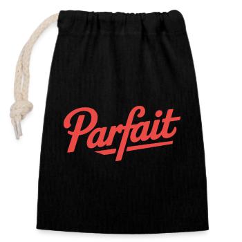 perfect - Closable cotton gift bag (14x20cm) - black - Front