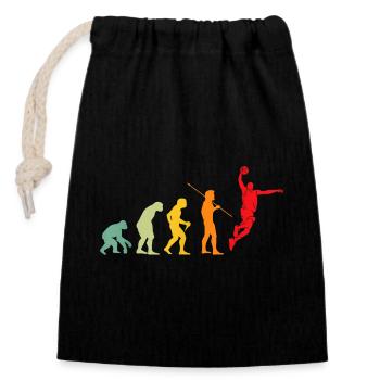 Ich kann nicht, ich habe Basketball Evolution Basketball Spiel - Verschließbarer Geschenkbeutel aus Baumwolle (14x20cm) - Schwarz - Vorne