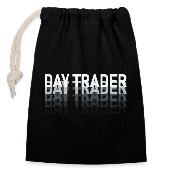 Day Trader Aktienmarkt Börse Trader - Verschließbarer Geschenkbeutel aus Baumwolle (14x20cm) - Schwarz - Vorne