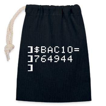 Bacio BAC10 8-bits Esadecimal Code Nerd Pixel Art - Sac cadeau en coton avec cordon (14 x 20 cm) - bleu marine - Devant