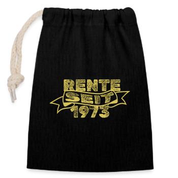 1973 - Closable cotton gift bag (14x20cm) - black - Front